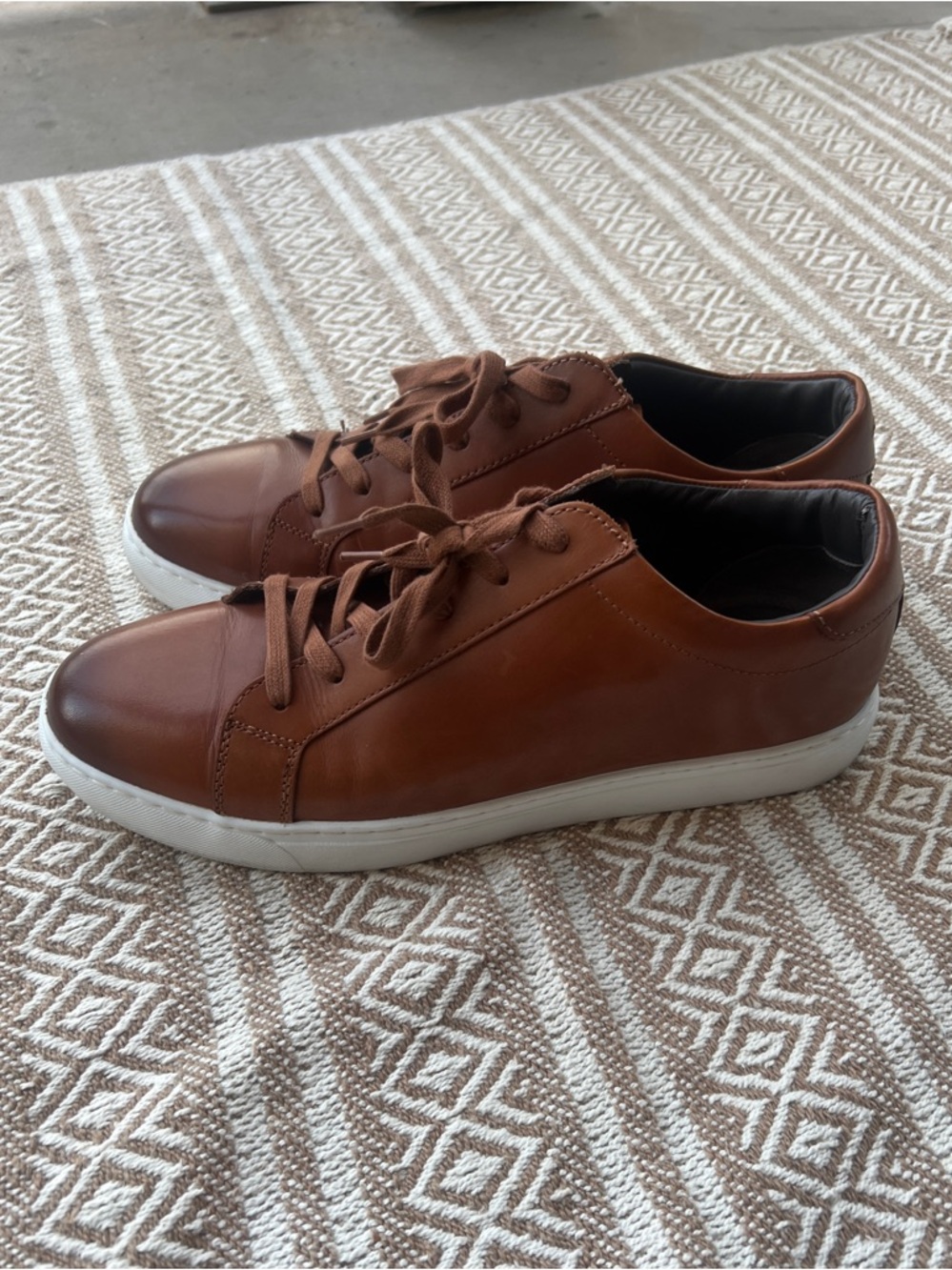 Vittorio Men's Brown Leather Low-Top Sneakers